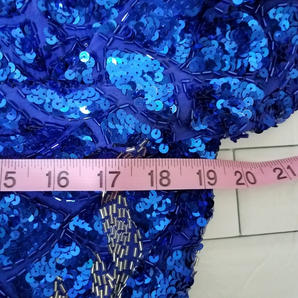 Alyce Designs Blue Sequin Top 16 - Picture 3 of 11